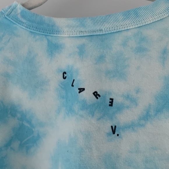 CLARE V. Puff Sleeve Sweatshirt - Light Blue Tie Dye - Picture 9 of 13